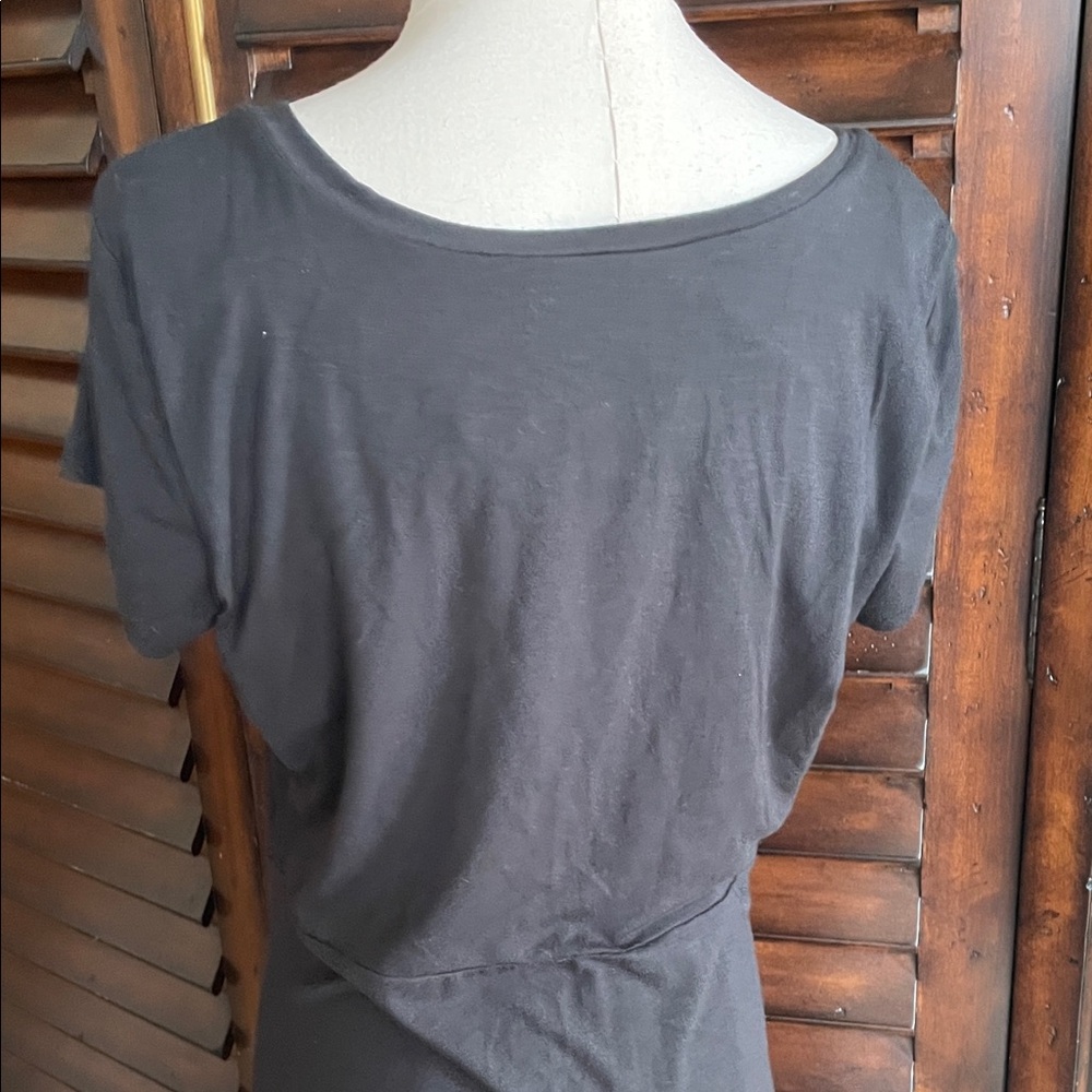 Athleta Black Modal Rouched Dress Large - Picture 5 of 9